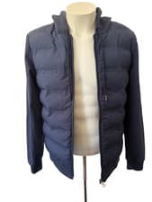 Image of Hackett London hybrid jacket / hoodie / padded front / size XL /navy blue/hooded