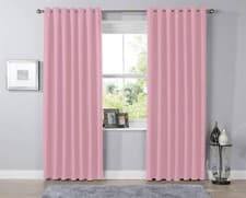 Image of Blackout Eyelet Curtains Black Out Thermal Ring Top Ready Made Curtain Pair
