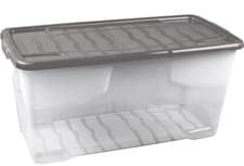 Image of Strata Curve 3 x 80L Plastic Storage Boxes with Lid - Clear