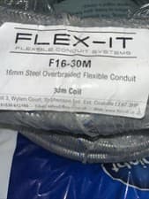 Image of Flex-it 16mm Steel Over breaded Flexible Galvanised Conduit 30M F16-30M