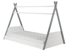 Image of 3ft Single Kids Childs TeePee Pine Wood Wooden Bed Frame.White & Grey