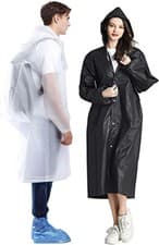 Image of Raincoat Waterproof Poncho Reusable Plastic Adult Camping Festival Rain Coat