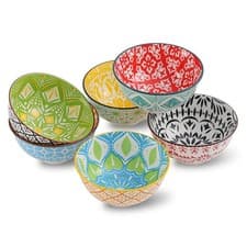 Image of Porcelain Dessert Bowls Cereal Bowl - Ceramic Set of 4.75 inch, 6 Colors