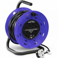 Image of 4 Way 15m to 50m Cable Extension Reel Mains Lead Socket Heavy Duty Electrical