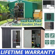 Image of Metal Garden Shed 5X3 , 6X4 , 8X4 Garden Storage Shed with Base Frame, Lockable