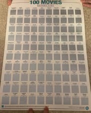 Image of Top 100 Movies Poster Scratch Off Bucket List. 42 x 60cm. Gift Republic