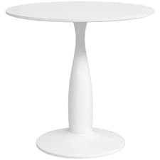 Image of HOMCOM Round Dining Table with Steel Base for Living Room, White