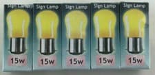 Image of Pack of 5 Crompton 15W BC B22d YELLOW Sign Lamp pygmy T1  