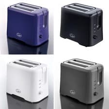 Image of New Quest 2 Slice Toaster Wide Slot Toasters Cancel Reheat Defrost Function 870W