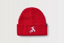 Image of Arsenal Adult Beanie 47 Brand Red Football Hat - New