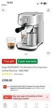 Image of Sage The Bambino Plus Espresso Coffee Machine - Brushed Stainless Steel (SES500)