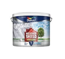 Image of Dulux Weathershield Pure Brilliant White Exterior Smooth Masonry Paint 7.5L
