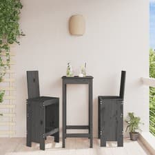 Image of Bar Stools 2 pcs Grey 40x42x120 cm Solid Wood Pine