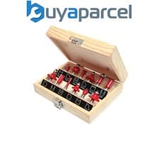 Image of Faithfull  1/4in TCT Router Bit Set, 12 Piece FAIRBS12