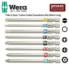 Image of Wera "Take It Easy" Premium Colour Screwdriver Bits Phillips Slot Pozi Torx Hex