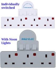 Image of Main Adaptor Extension Power Socket 3 or 4 Way Gang Switched Multi UK Plug 13A