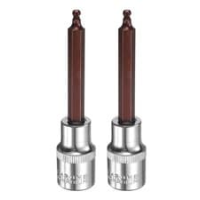 Image of 2pcs 4mm Ball End Hex Bit Socket 1/2" Square Drive Metric Extension Impact Bit