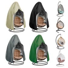 Image of Zipper Hanging Swing Egg Chair Cover Garden Patio Outdoor Rain Sun Waterproof UK