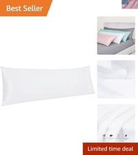 Image of Egyptian Cotton Body Pillowcase - 500 Thread Count Cotton Body Pillow Cover -...