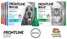Image of Frontline Spot On PLUS Cat Dog Flea Tick Lice Treatment 1, 3, Or 6 Pipette Packs