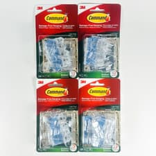Image of (4 Pack) 3M Command Outdoor Light Clips Damage-Free Hanging 16 Clips & 20 Strips