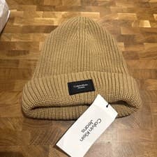 Image of Calvin Klein Jeans Mono Beanie - Camel - One Size BNWOT