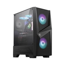 Image of MSI MAG FORGE 100R Mid Tower Gaming Computer Case 'Black 2x 120mm ARGB PWM Fan 1