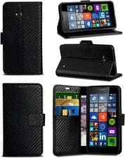 Image of For Vodafone Smart First 7 Carbon Fibre Effect Wallet Case Card Cover Phone Case