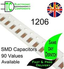 Image of 1206 SMD Capacitors 90 Values Available 10 Pack MLCC Surface Mount Ceramic Chip