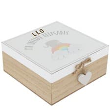 Image of Personalised Wooden Baby Keepsake Box | Baby Memories Box New Baby Girl/Boy Gift