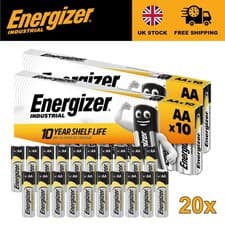 Image of 20x Energizer Industrial Alkaline AA Batteries Long Lasting AA MN1500 1.5V LR6