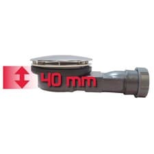 Image of Wirquin Extra Flat Slim Low Shower Waste Drain Profile 4 cm Trap 90 mm Chrome