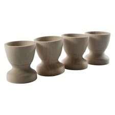 Image of Classic Wooden Egg Cups Natural Beech Crafts Breakfast Wedding Holder Stands