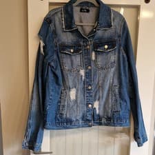Image of LTS Tall Women's Distressed Denim Jacket Size 16