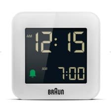 Image of Braun BC08W Digital Travel Alarm Clock White Brand New