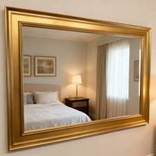 Image of Large Contemporary Gold Framed Mirror - Solid Wood - GALWAY - Fabulous Mirrors