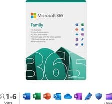 Image of MICROSOFT OFFICE 365 FAMILY 6 USERS 1 YEAR SAME DAY ACTIVATION KEY EMAILED