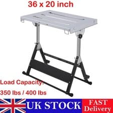 Image of Collapsible Steel Welding Table, 3 Tilt Angles, Non-Slip Base, 30"x20" Workbench