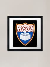 Image of AFOL Shield primary colors Framed A Framed Wall Art Poster Canvas Print Picture