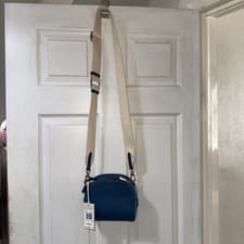Image of Radley Arden Crescent Dark blue /Teal Zip Around Crossbody Leather Bag BNWT..