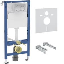 Image of Geberit Duofix Alpha Wc Frame 980 Concealed Cistern Round Chrome Plate Brackets