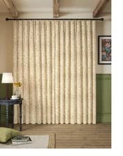 Image of Morris & Co. Willow Bough Pair Lined Pencil Plt Curtains, Ochre, W228 Drop 274cm