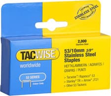 Image of Tacwise 1270 Type 53 10mm Stainless Steel Staples Pack of 2000 Heavy Duty