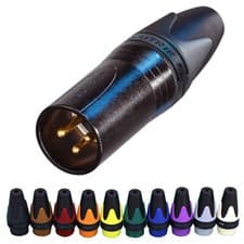 Image of Neutrik Male XLR NC3MXX-B Black Gold Contacts Connector Plug 3 Pin In Line