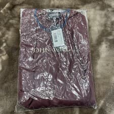 Image of John Smedley Men's LS Crew Neck Sweater 100% Cotton L Plum/blue accents BNWT