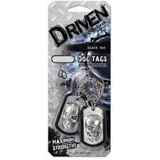 Image of Driven Novelty Dog Tags Air Freshener, Black Out, Pack of 4