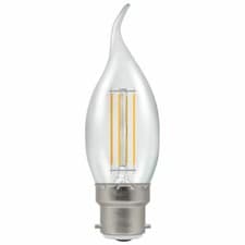 Image of CROMPTON LED Bent-Tip Candle Filament Clear Dimmable 5W 2700K BC B22d