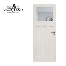 Image of Edwardian 4 Panel Solid Pine White Primed Clear Glazed Internal Doors