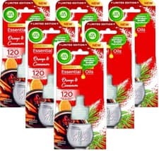 Image of 6 X Air Wick Electrical Plugin Oil Refills - Orange & Cinnamon