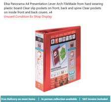 Image of Elba A4 Panorama Presentation Lever Arch File 70mm Red 400008437 x4